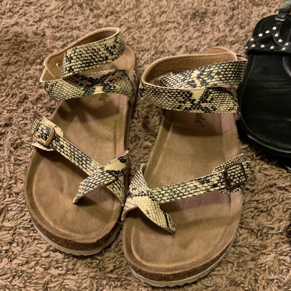 Snake skin sandals